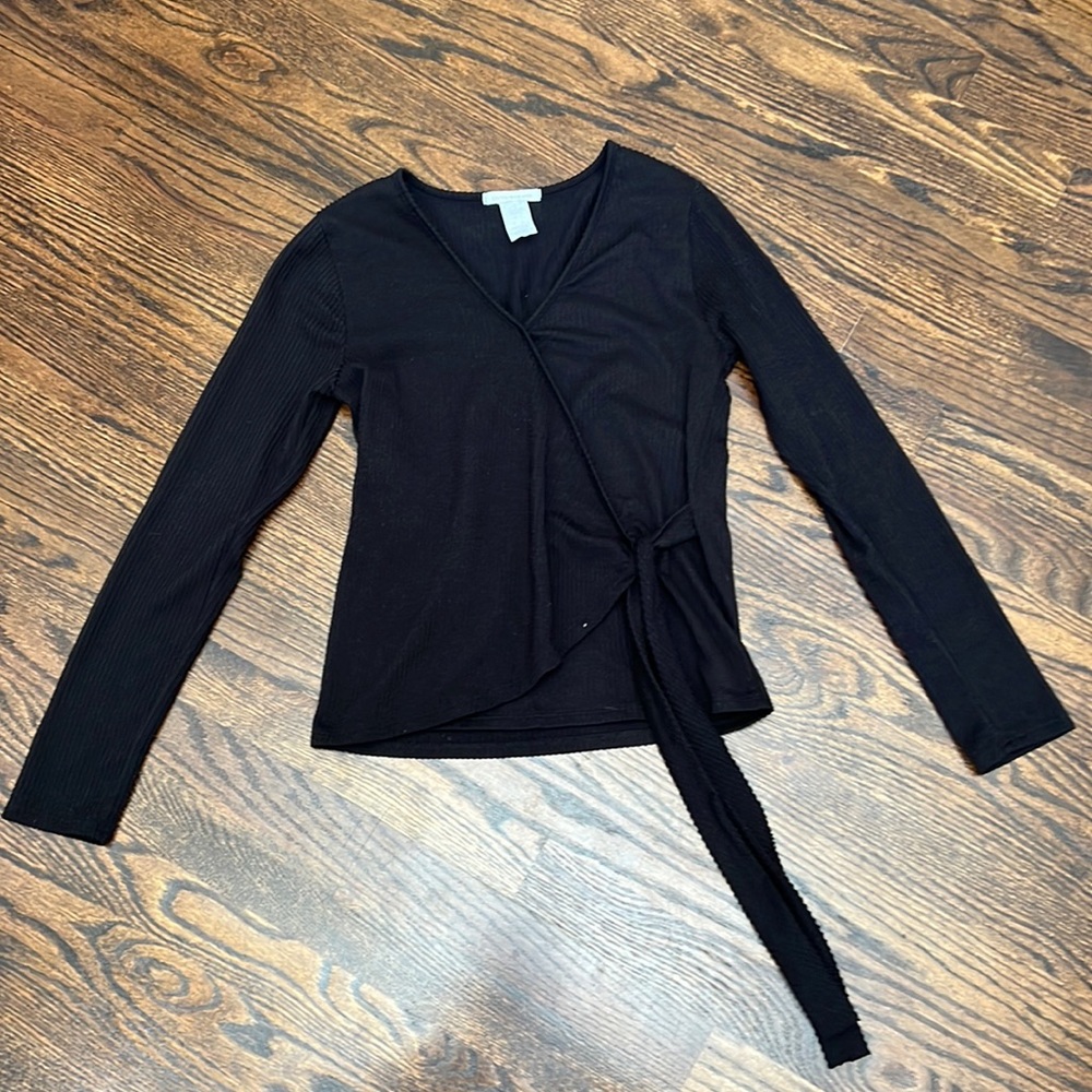 Black Blouse with Tie